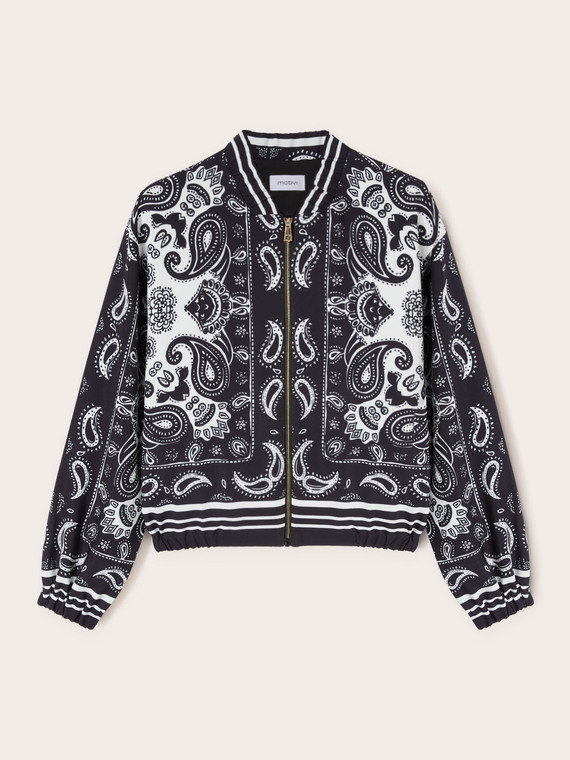 Cashmere patterned bomber jacket