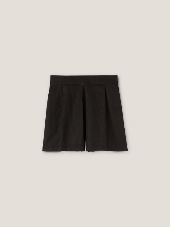 Linen viscose shorts with pleats