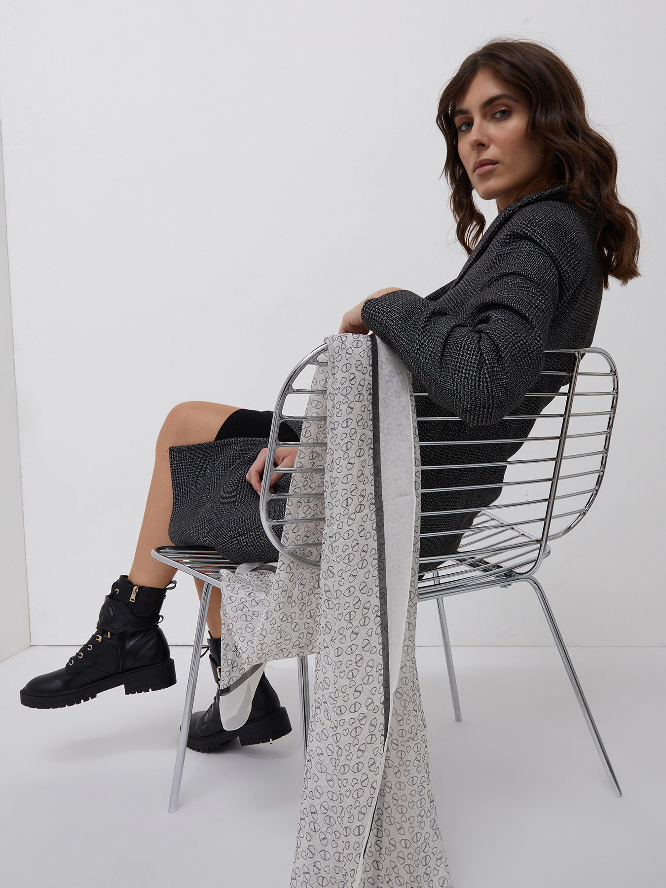 Foulard con logo in seta image number 0