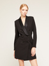 Robe manteau dress with satin inserts image number 2