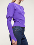 Ribbed cardigan with puff sleeves image number 2