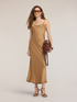 Langes Kleid aus Satin mit d&uuml;nnen Tr&auml;gern image number 0