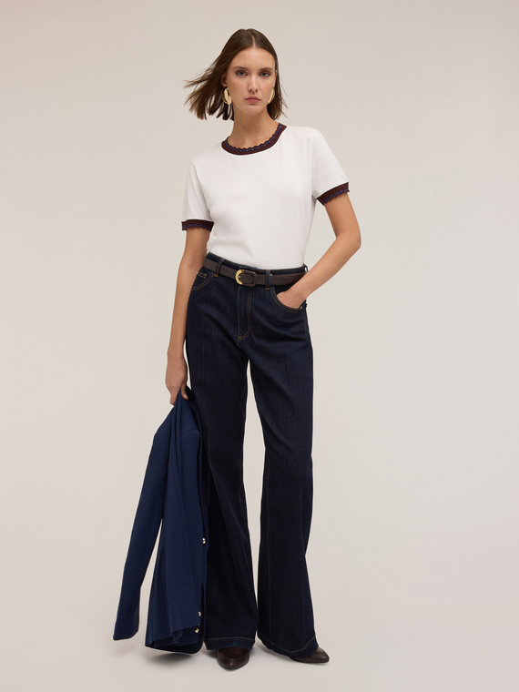 T-Shirt mit Strickbündchen