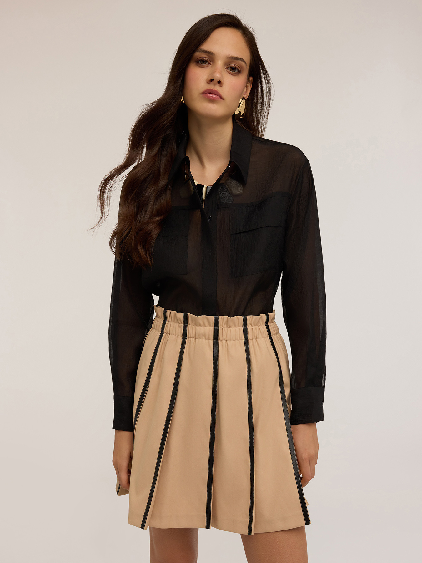 Organza shirt with pockets image number 0