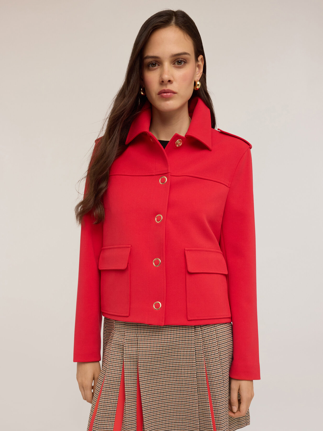 Veste en mélange de viscose avec pattes d'épaule image number 3