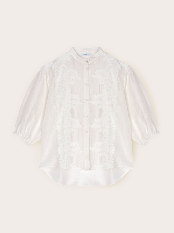 Chemise en m&eacute;lange lyocell avec dentelle