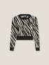 Zebra-patterned jacquard cut-out jumper image number 3