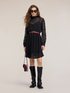 Flare jacquard dress with polka dot pattern image number 0