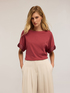 T-shirt with pleated sleeves image number 3