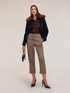Cropped lurex check-pattern trousers image number 0