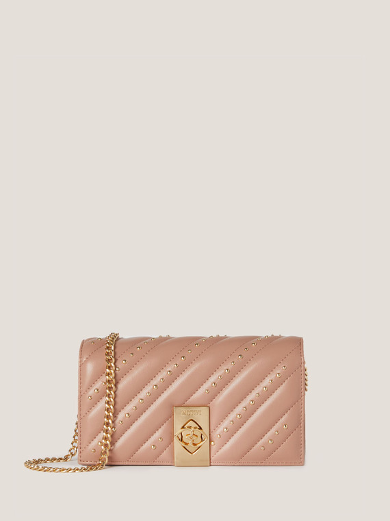 Motivi Wallet Bag in similpelle con borchie Donna Rosa