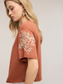Jersey t-shirt with floral embroidery image number 0