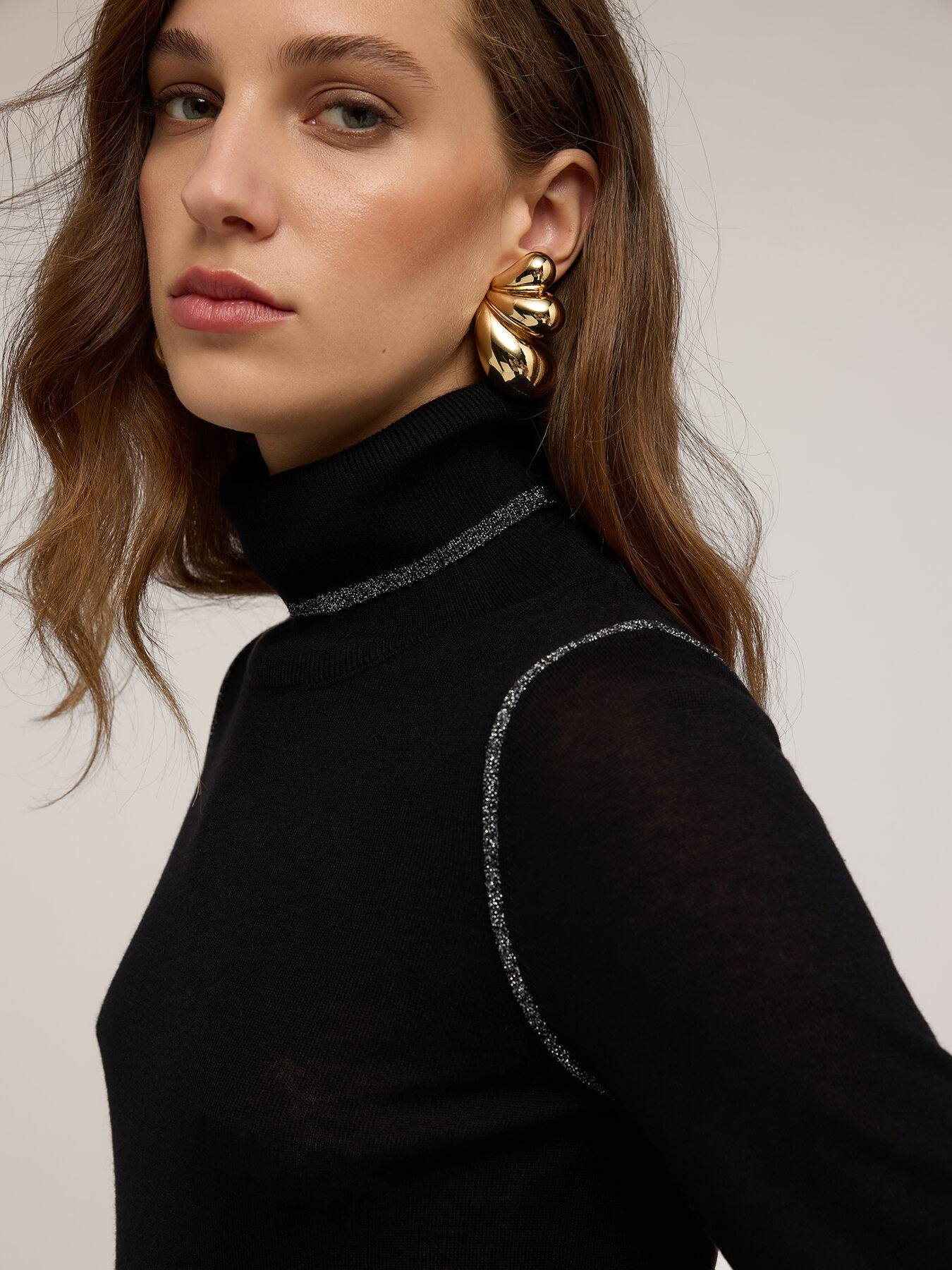 Turtleneck sweater in silk blend image number 3