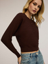 Horizontal ribbed knit cardigan image number 2