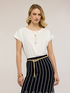 Two-tone cotton blend T-shirt image number 0