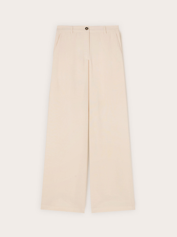 Wide-leg trousers in linen blend