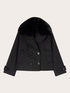 Short double-breasted coat in wool blend double cloth image number 4