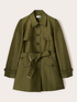 Mixed cotton trench coat with belt image number 4