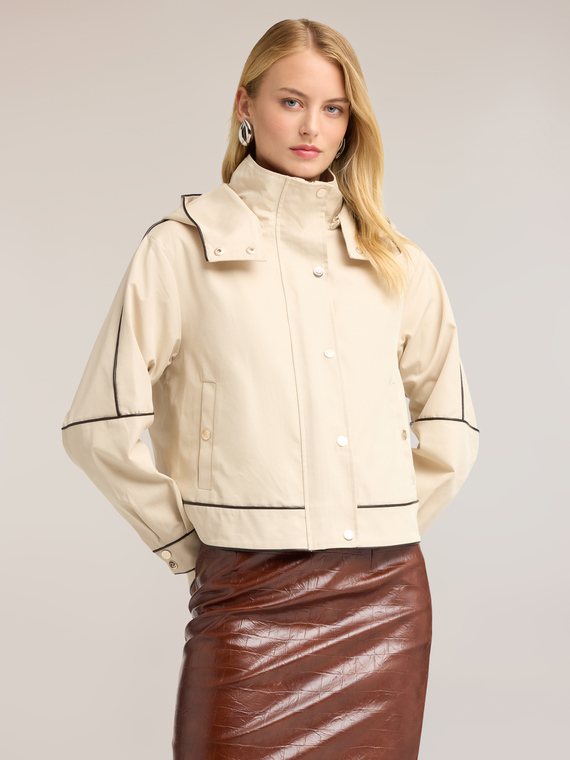 Parka court en coton technique