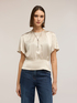 Satin blouse with sash image number 2