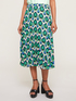 Falda midi plisada con estampado de azulejos image number 0