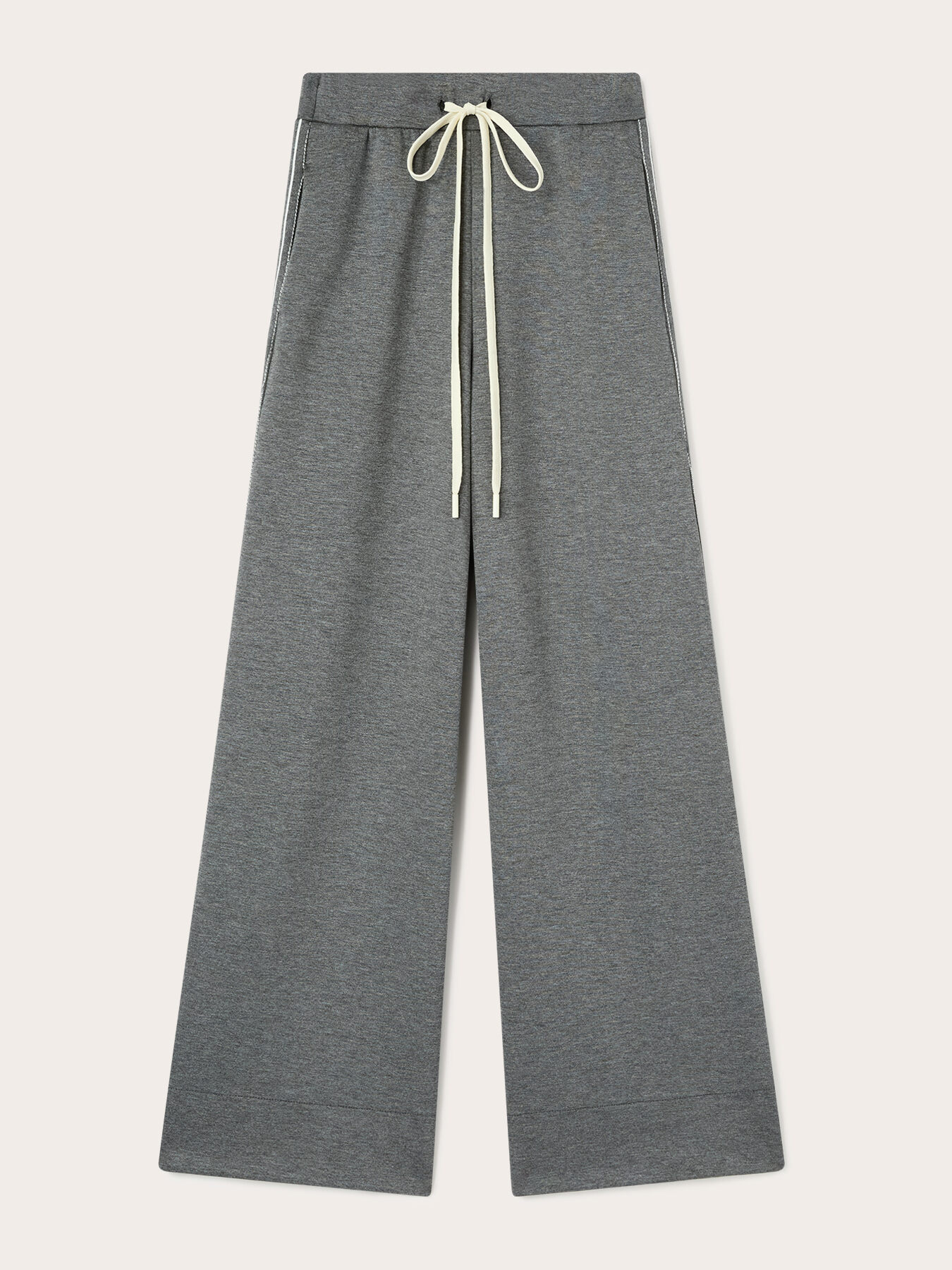 Palazzo pants in jersey with striped bands image number 4