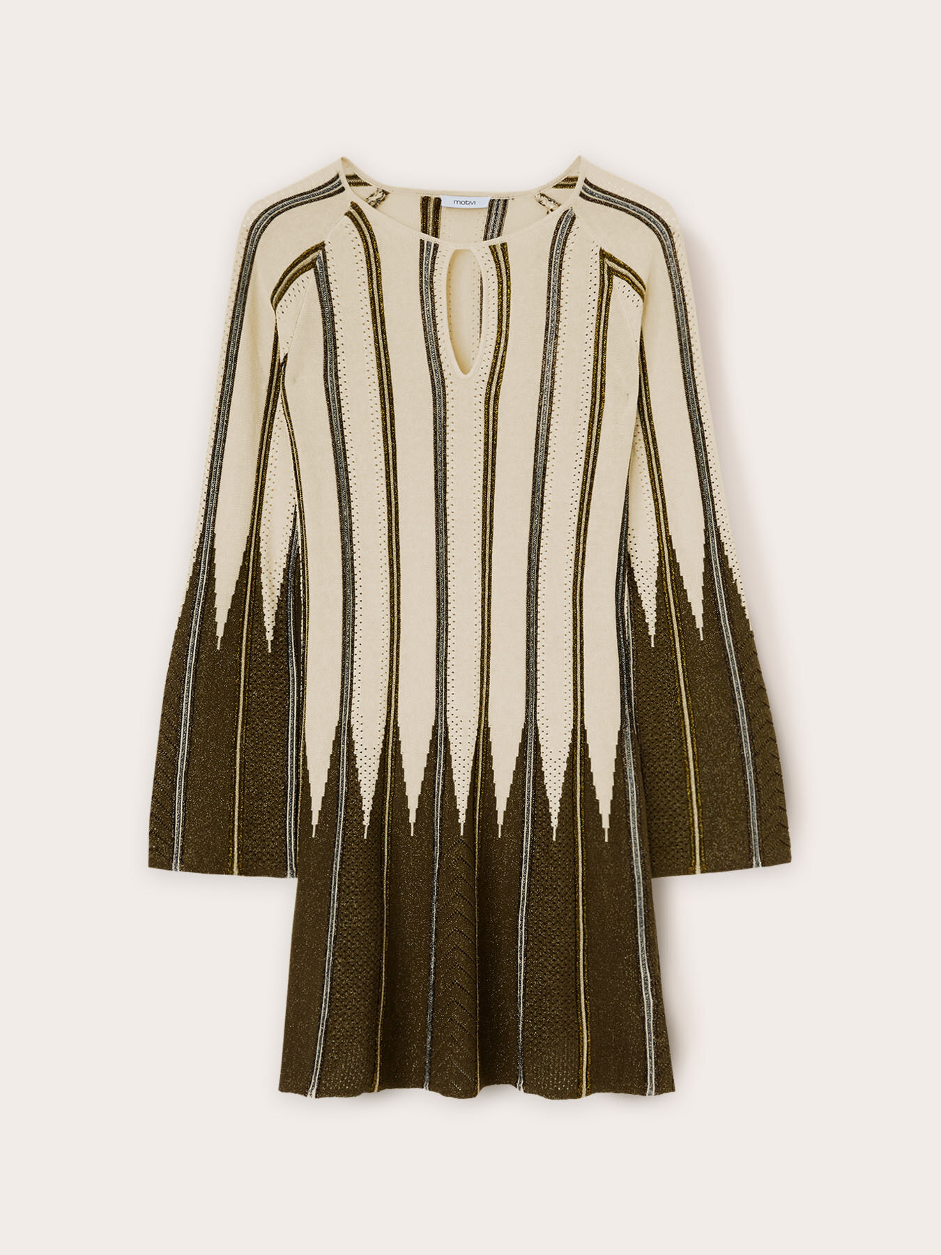 Vestito a righe in maglia lurex effetto plissé