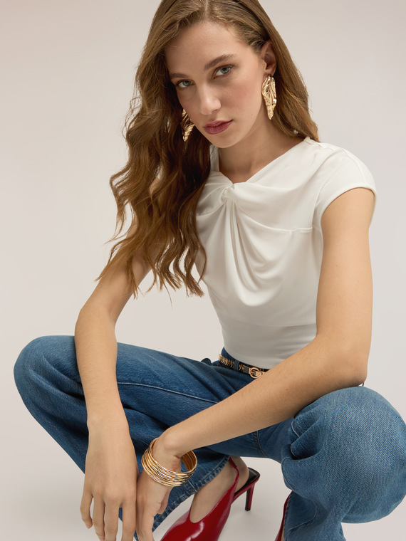 Jersey top with knot