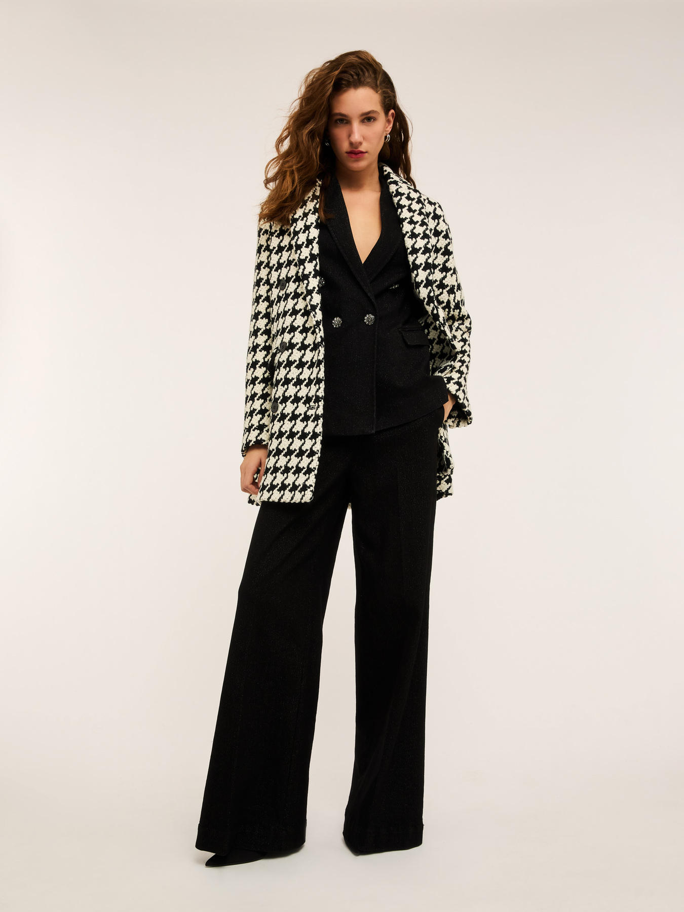 Blazer à double boutonnage en denim lurex image number 3