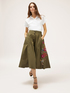 Pleated midi skirt with embroidery image number 3