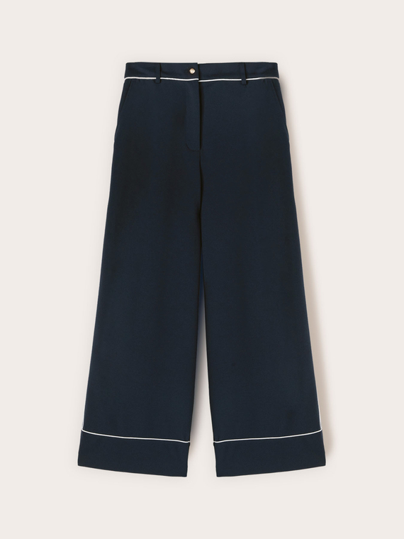 Pantalones cropped con perfiles en contraste