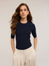Short-sleeved ribbed knit top image number 0