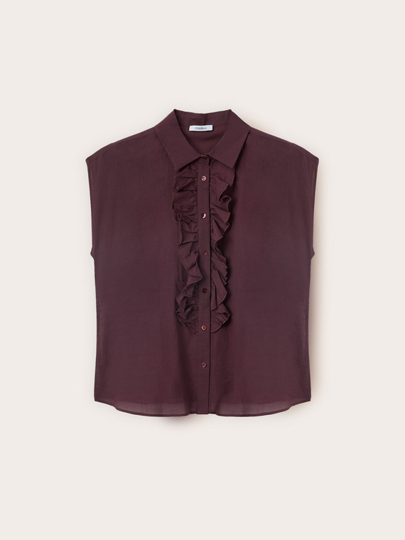 Bluse aus Baumwollvoile mit Volants