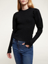 Ribbed sweater with puff sleeves image number 0