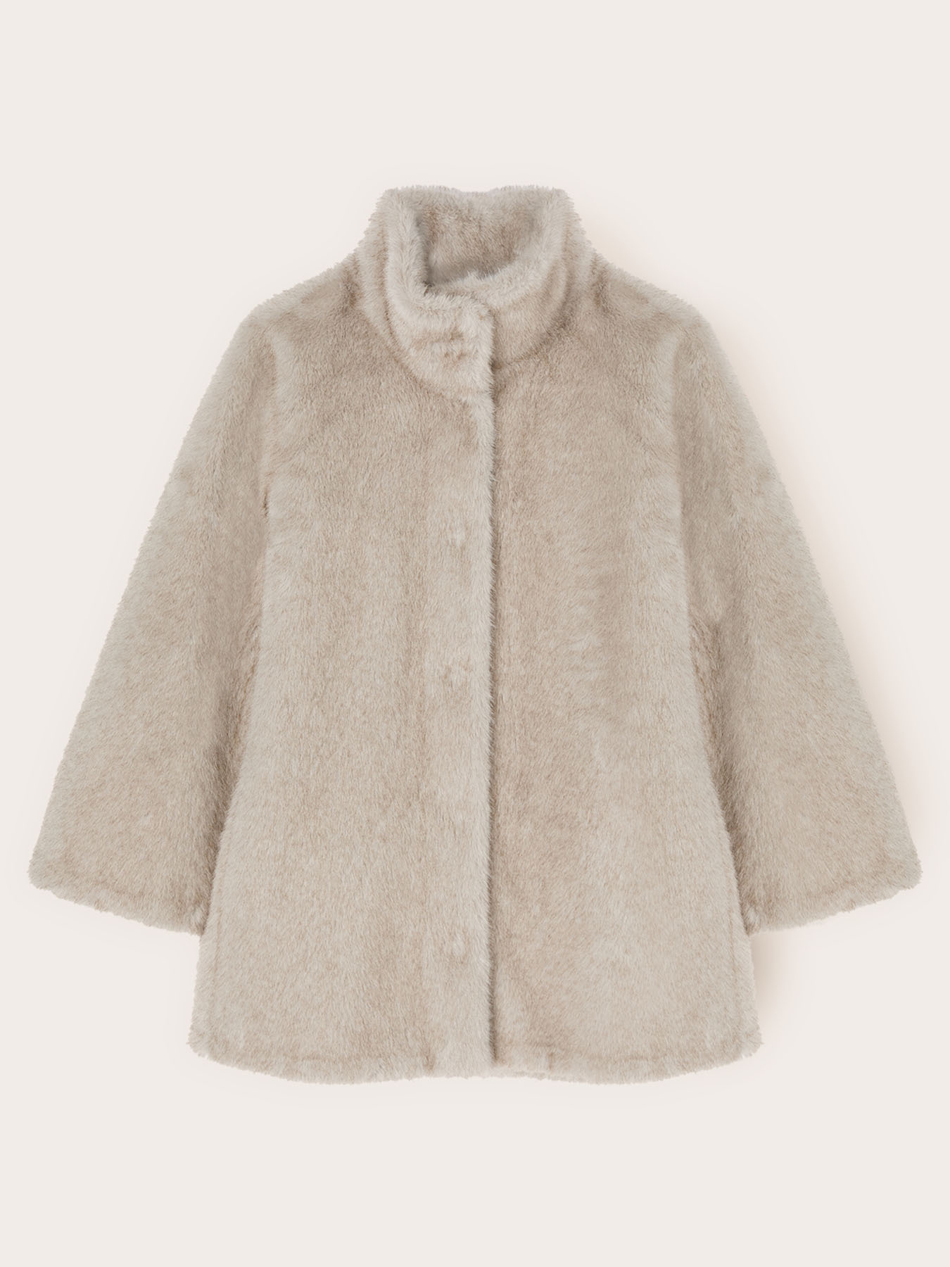 High-neck fur-effect coat image number 4
