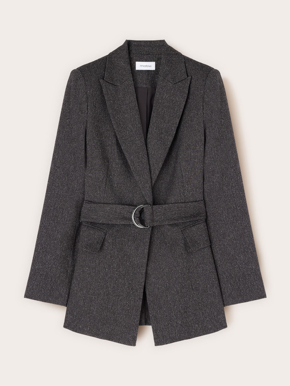 Tweed-Blazer mit G&uuml;rtel