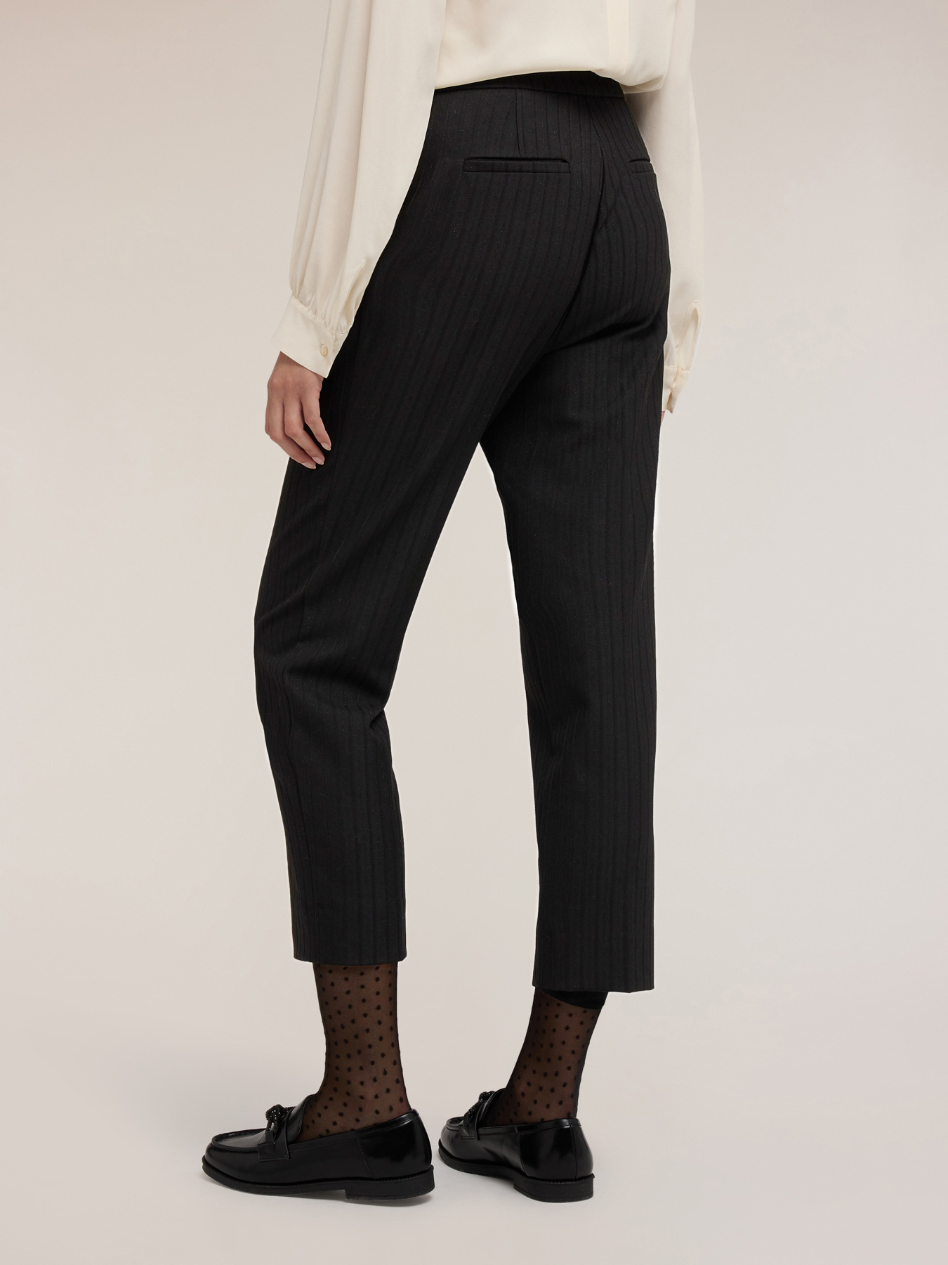 Regular pants in yarn-dyed fabric image number 1