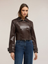 Cropped Jacke aus gl&auml;nzendem beschichtetem Stoff image number 2