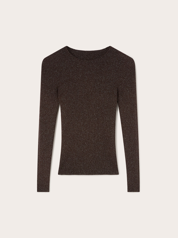 Ribbed fine lurex knitwear