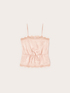 Top aus Jacquard-Satin mit Spitze image number 4