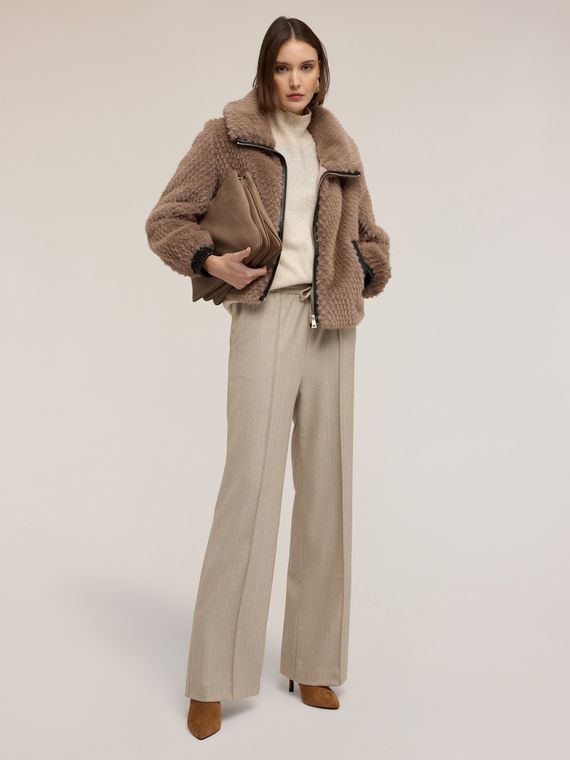 Jacke mit Plüsch-Effekt