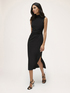 Long jersey dress with draping image number 3
