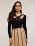 Ribbed sweater with knitted neckline image number 0