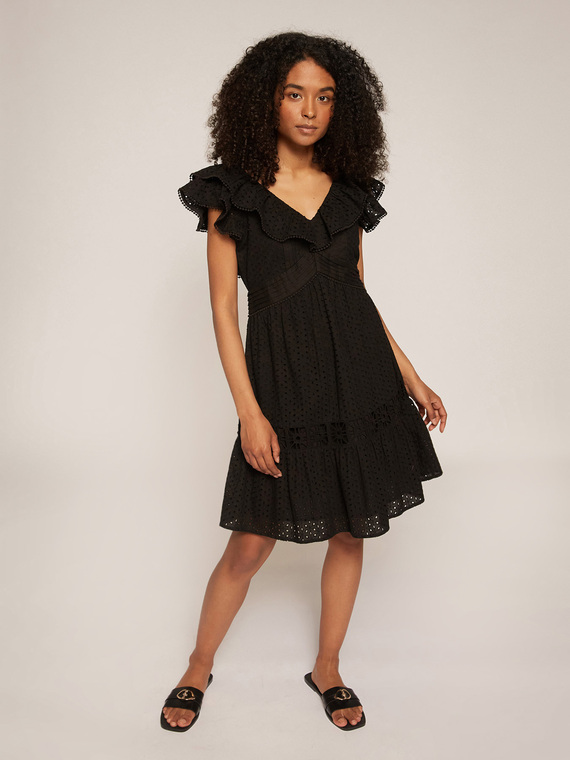 Motivi Vestito corto in sangallo e ricami traforati Donna