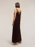 Maxi satin dress with metallic detail image number 1