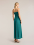 Long pleated dress in lurex jersey image number 1