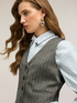 Pinstripe patterned vest with sequins image number 3