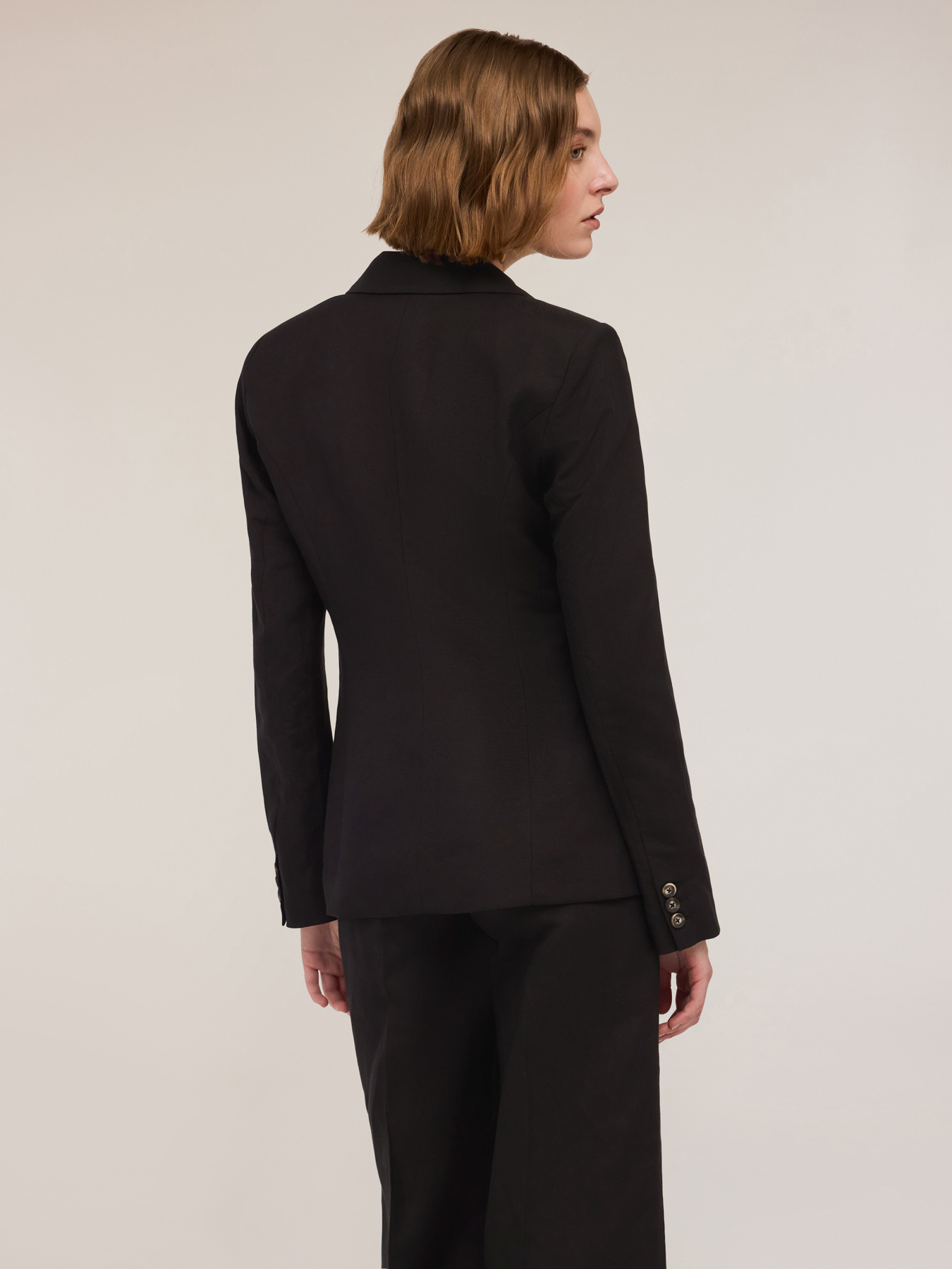 Blazer monopetto misto lino image number 1