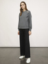 Milano knit fabric sweatshirt with button feature image number 2