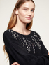 Oversize angora blend sweater with stone embroidery image number 2